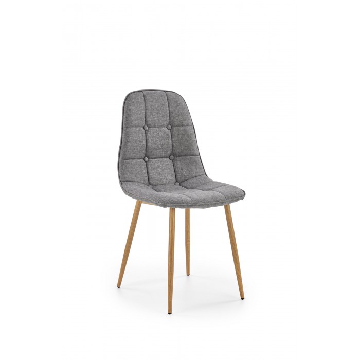 K316 krzesło tapicerka - popielata, nogi - dąb miodowy